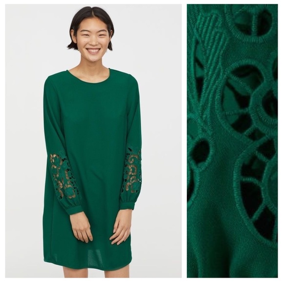H&M Green Eyelet Dress - Picture 2 of 8